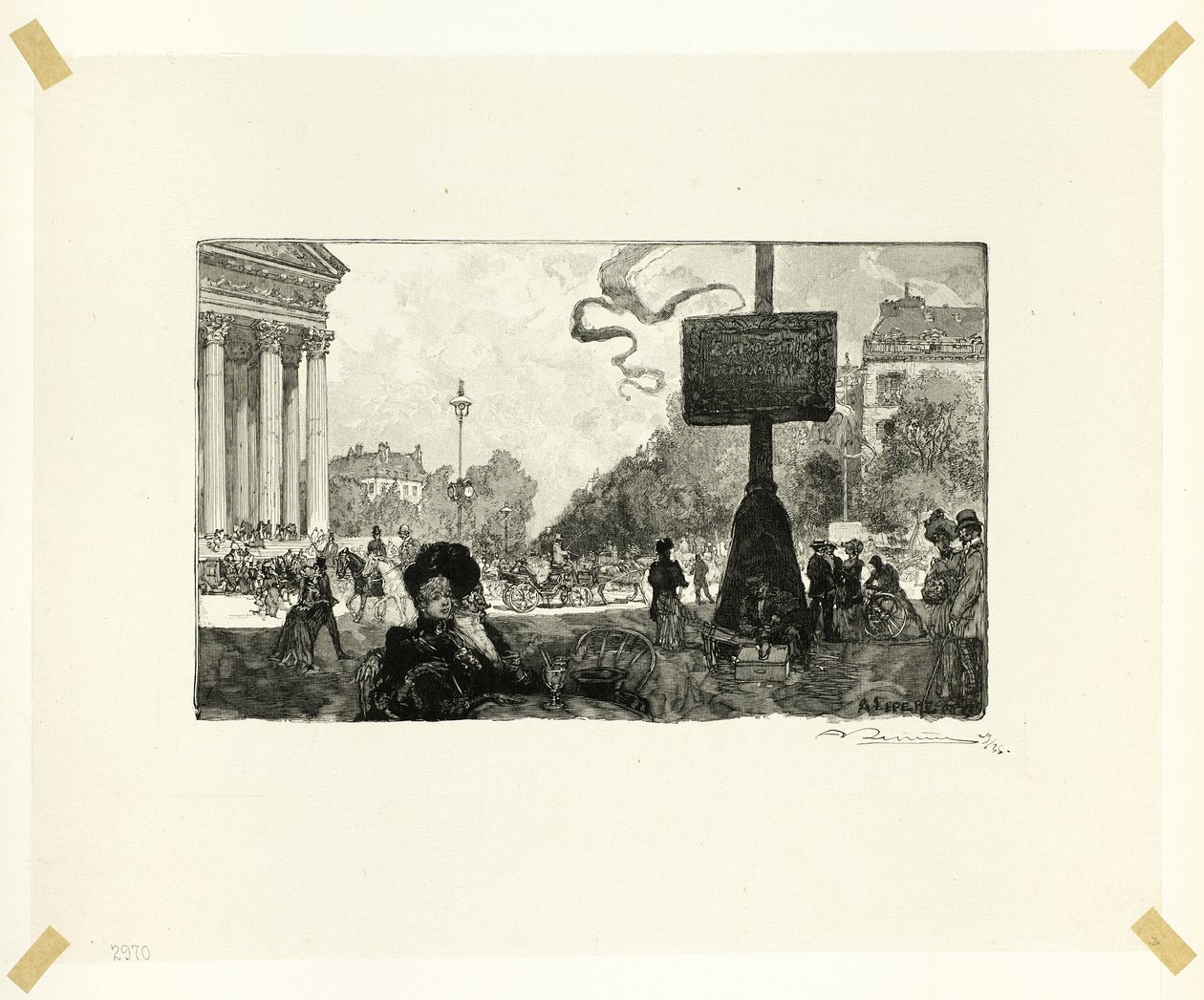 Hjørnet af Rue Royale, planche 16 fra Le Long de la Seine et des Boulevards af Louis Auguste Lepère