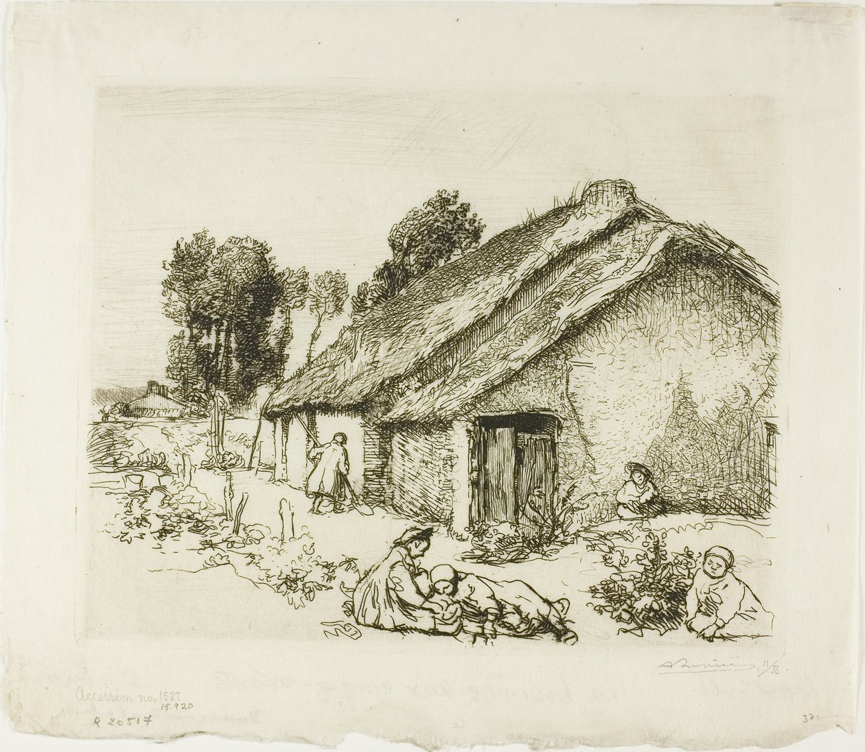 Sommerhus med fem børn af Louis Auguste Lepère