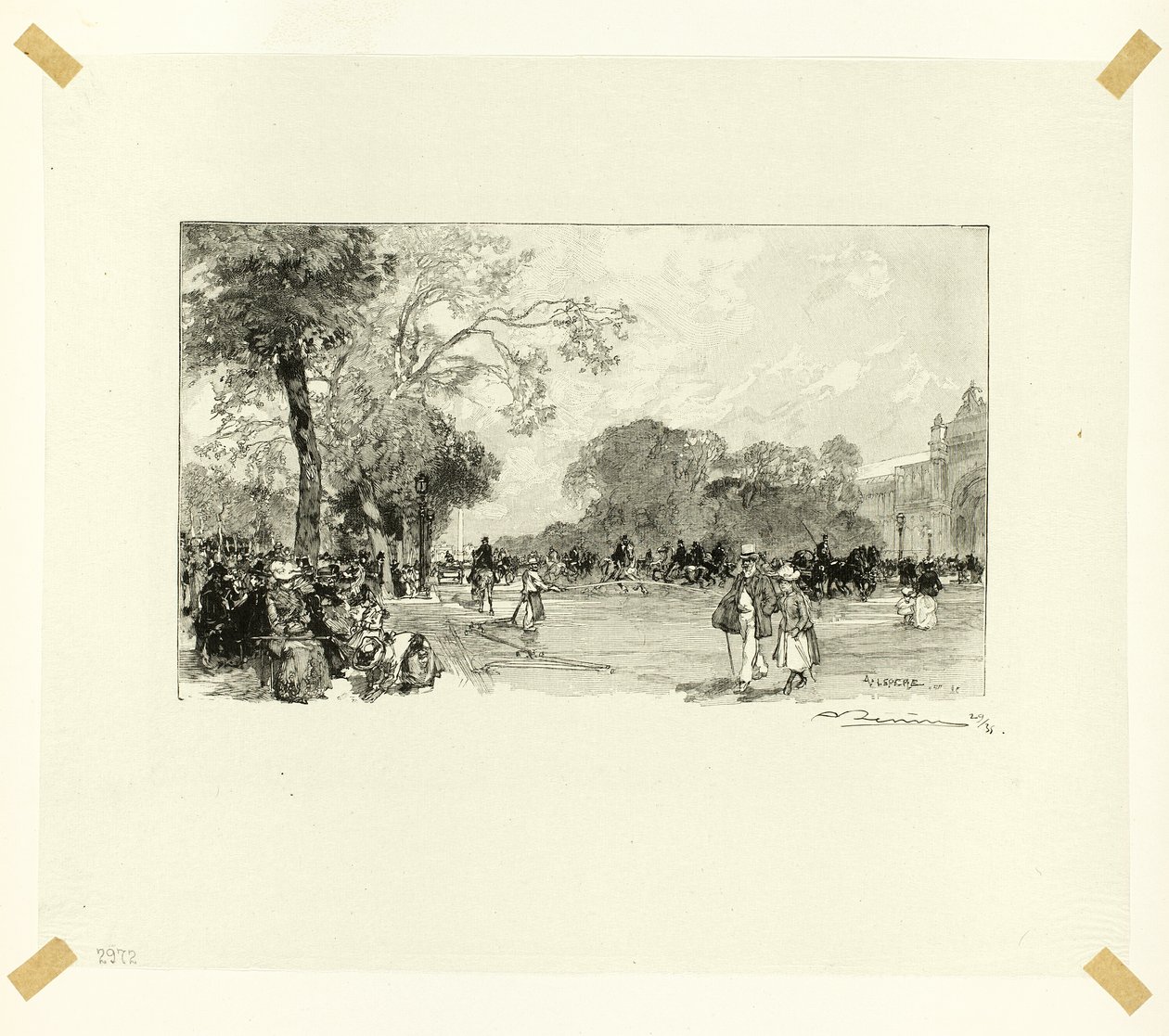 Avenue des Champs-Élysées, planche 18 fra Le Long de la Seine et des Boulevards af Louis Auguste Lepère