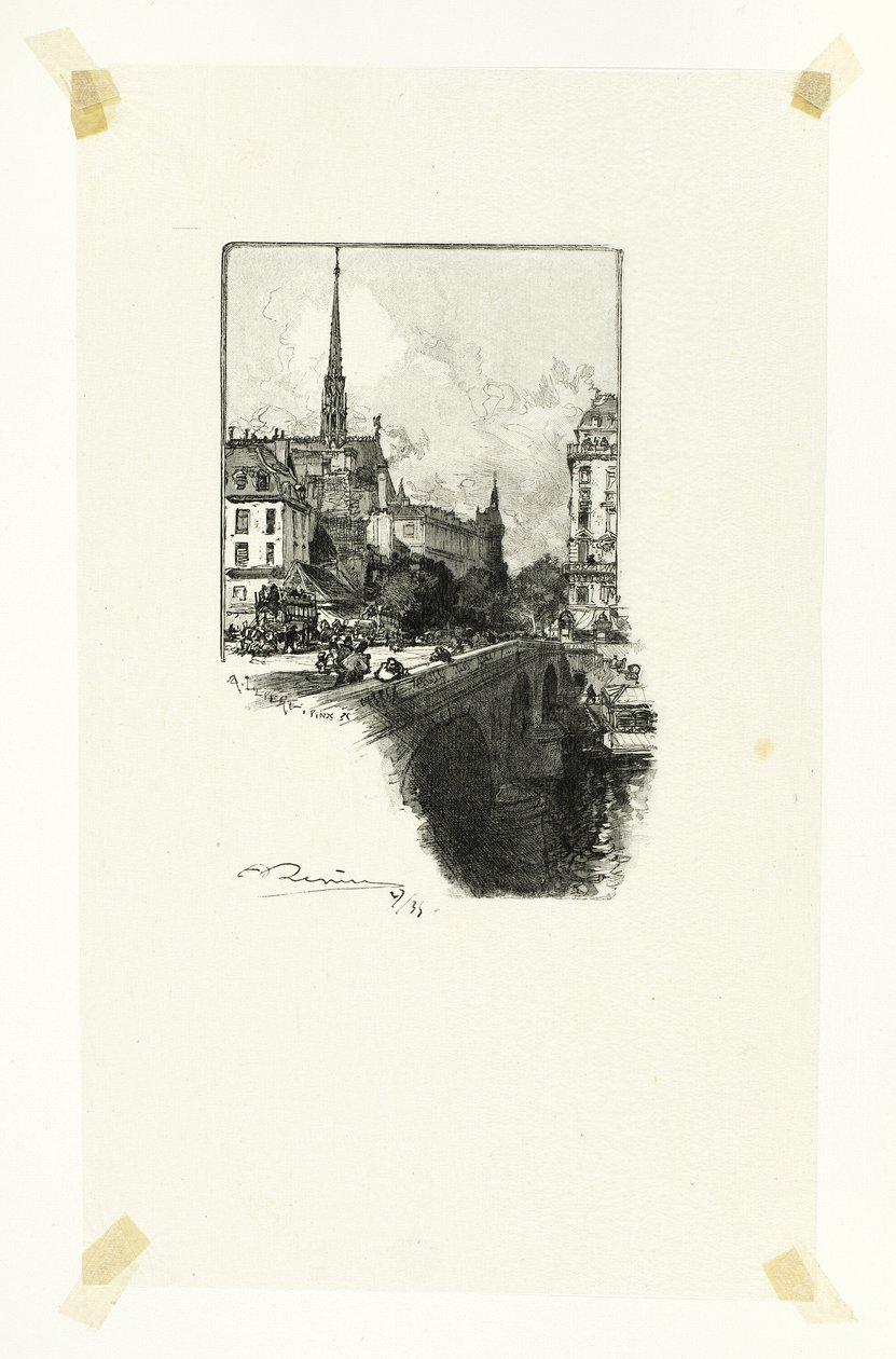 Pont Saint-Michel, planche 12 fra Le Long de la Seine et des Boulevards af Louis Auguste Lepère
