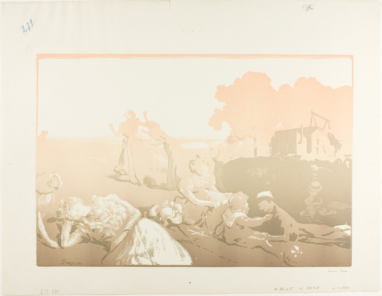 Moderne bukolisk af Louis Auguste Lepère