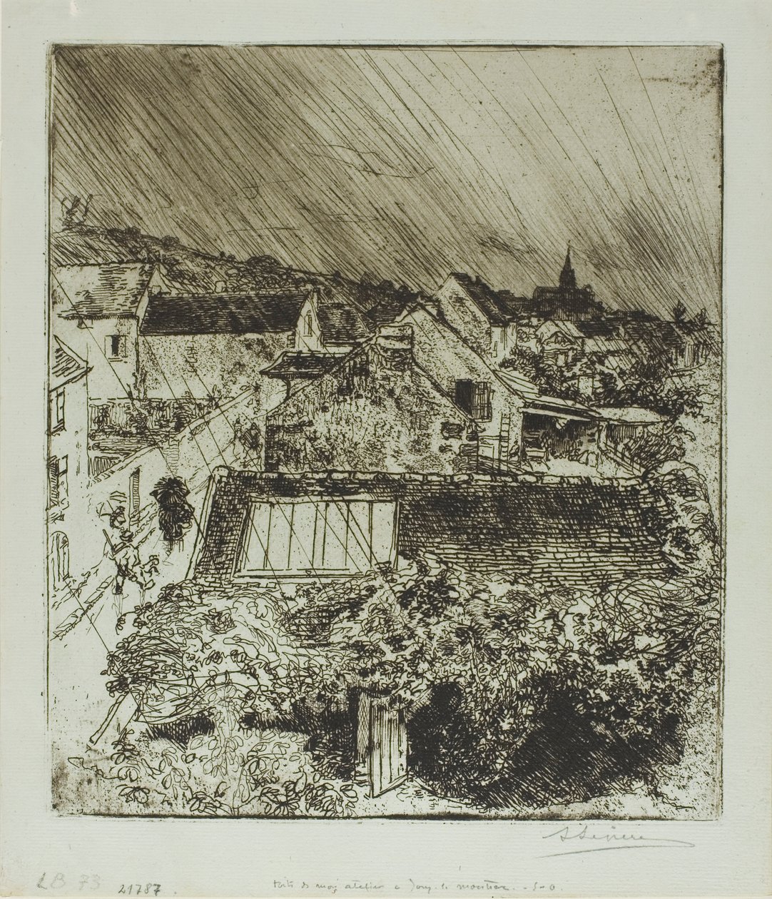 Mit atelier i Jouy-le-Moutier af Louis Auguste Lepère
