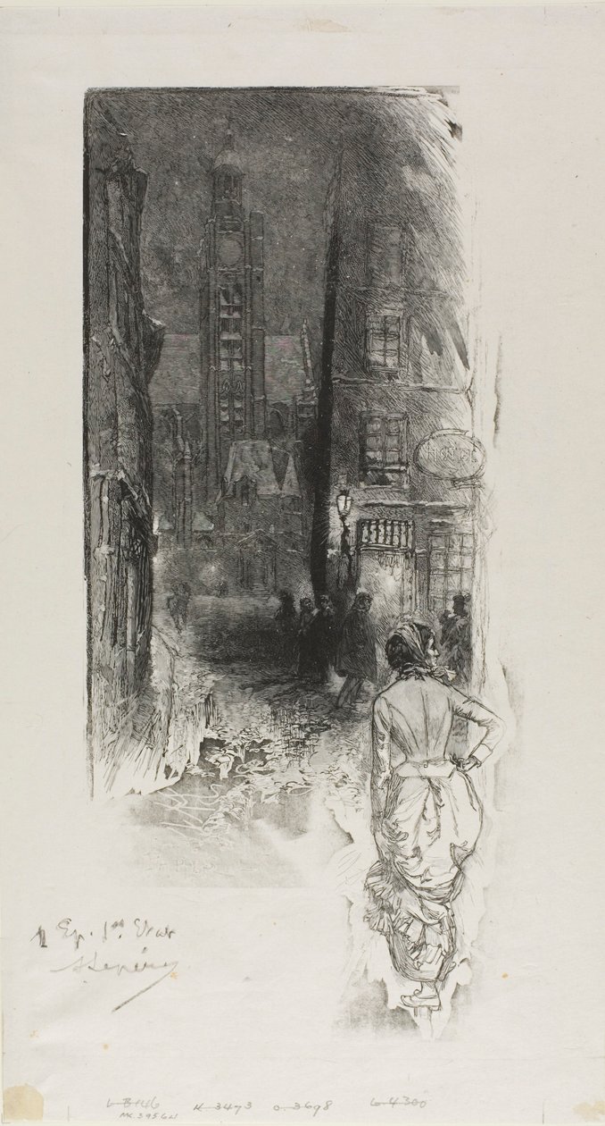 Paris: Rue de la Montagne-Ste-Geneviève af Louis Auguste Lepère