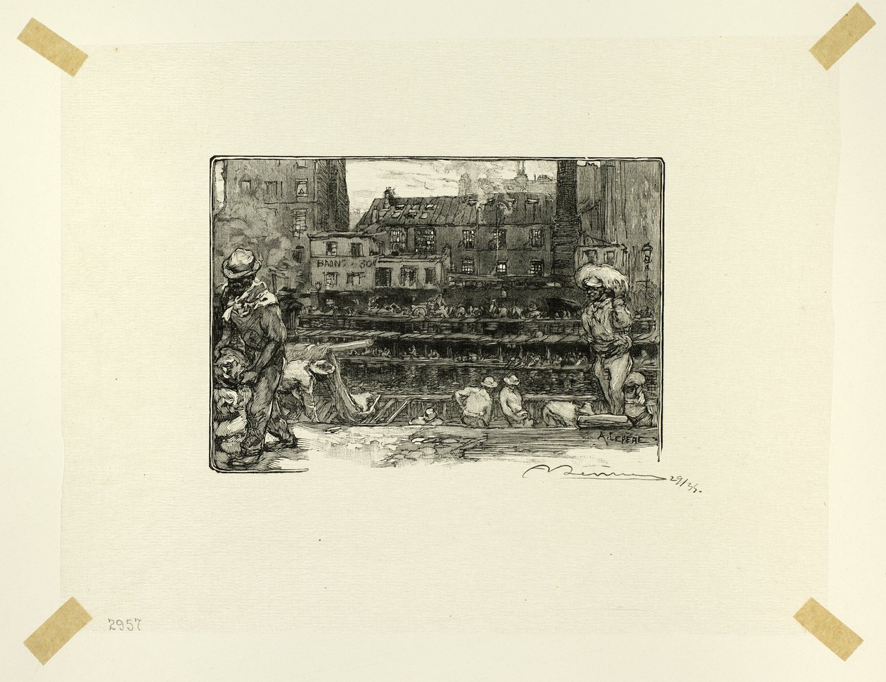 Gipsaflæsere, plade tre fra Le Long de la Seine et des Boulevards af Louis Auguste Lepère