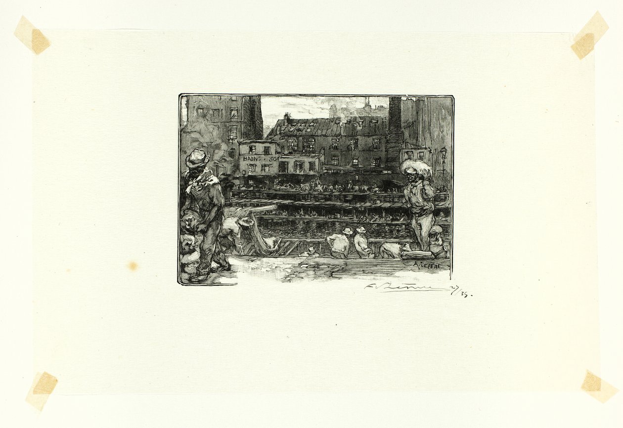 Gipsaflæsere, plade tre fra Le Long de la Seine et des Boulevards af Louis Auguste Lepère