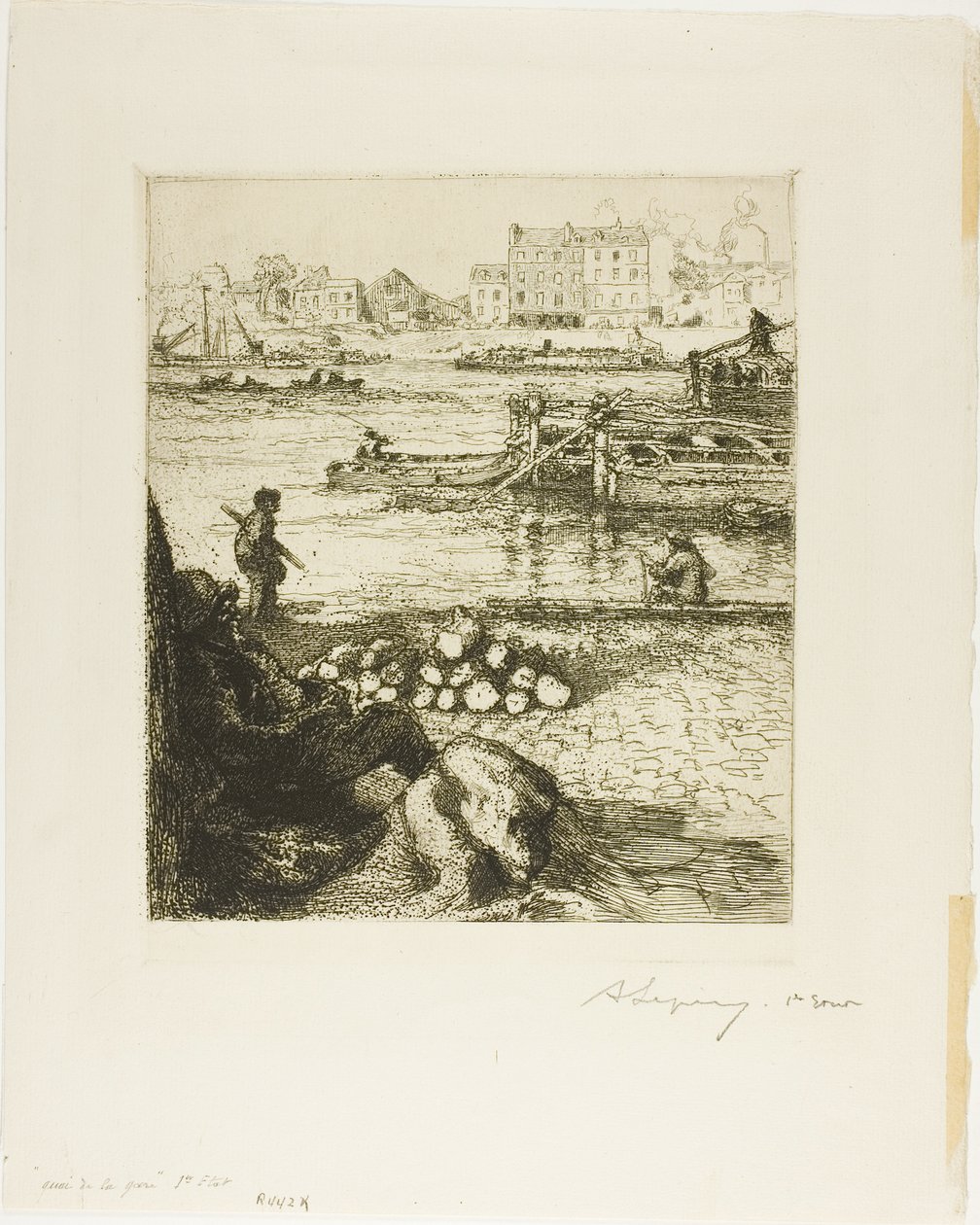 Offentlig kaj, Quai de la Gare af Louis Auguste Lepère