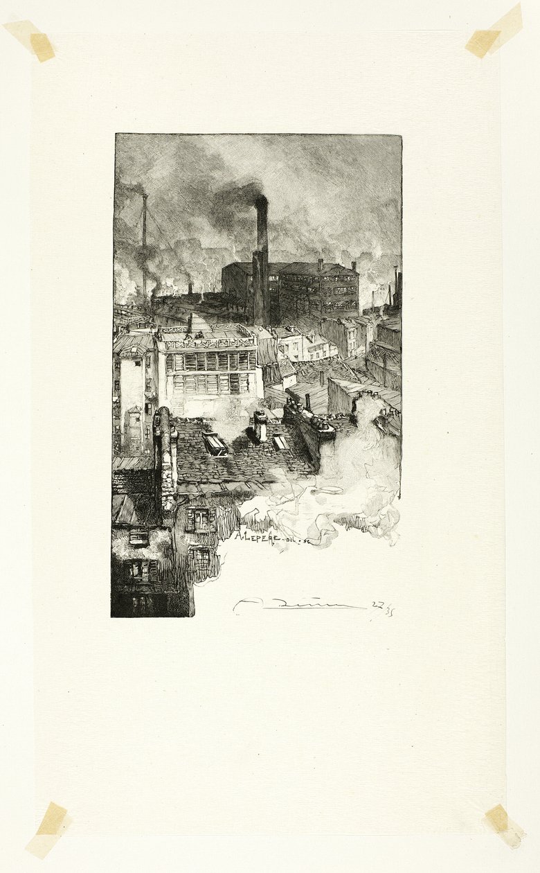 Quartier des Gobelins, planche 20 fra Le Long de la Seine et des Boulevards af Louis Auguste Lepère