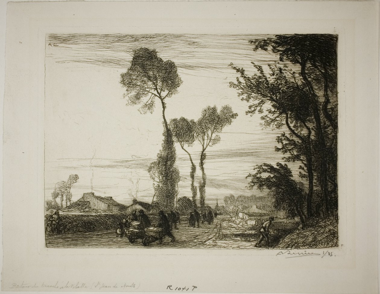 Tilbage fra markedet af Louis Auguste Lepère