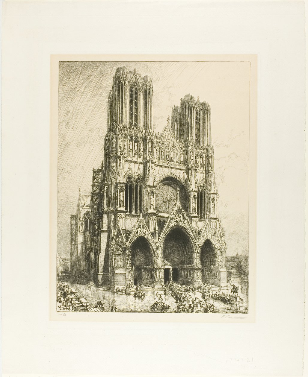 Katedralen i Reims af Louis Auguste Lepère