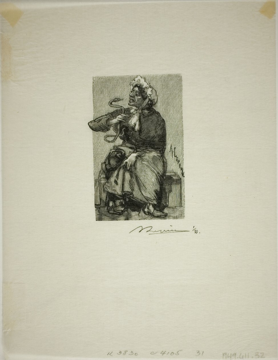 Slangehandler af Louis Auguste Lepère