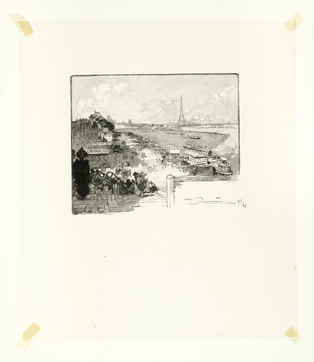 Morgengryet, planche fjorten fra Le Long de la Seine et des Boulevards af Louis Auguste Lepère