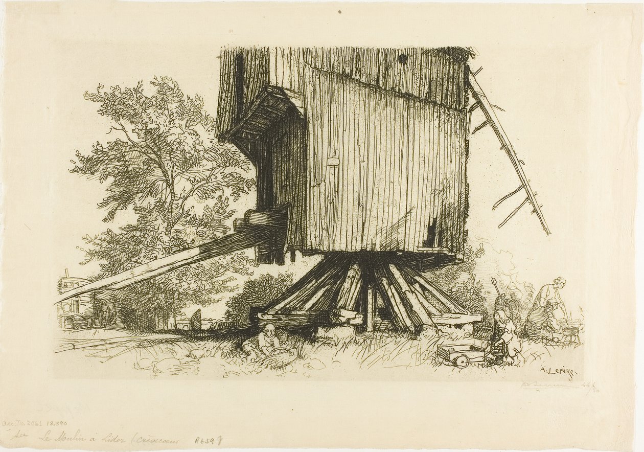 Lidor-vindmøllen af Louis Auguste Lepère