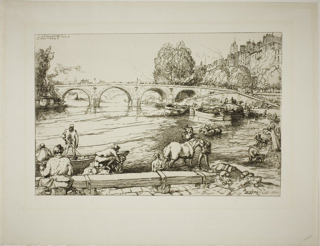 Vandingsstedet ved Pont Marie af Louis Auguste Lepère
