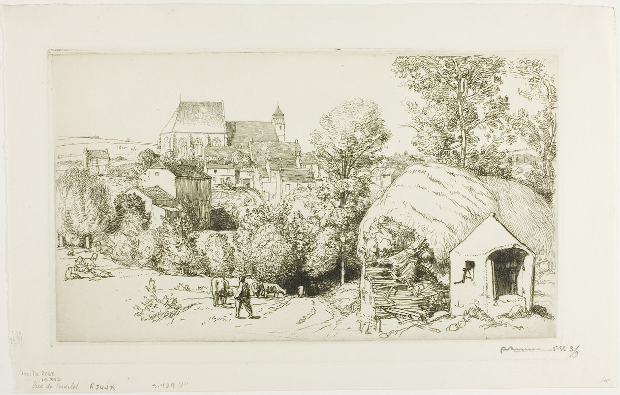 Udsigt over Verdelot af Louis Auguste Lepère