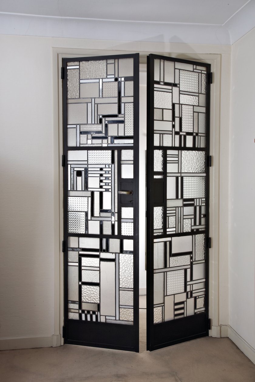Sæt med døre, ca. 1928 (glas & patineret jern) af Louis Barillet