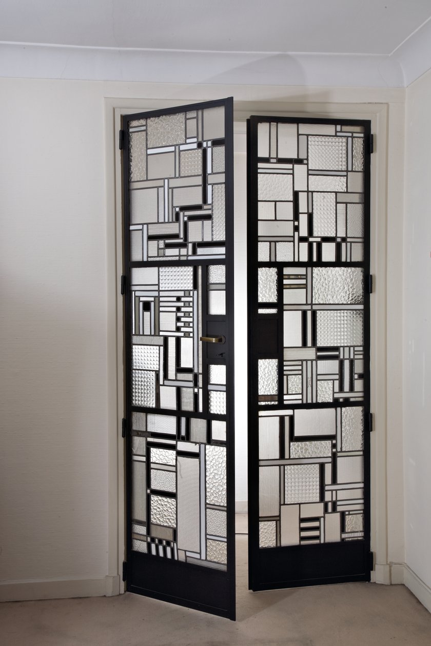 Sæt med døre, ca. 1928 (glas & patineret jern) af Louis Barillet