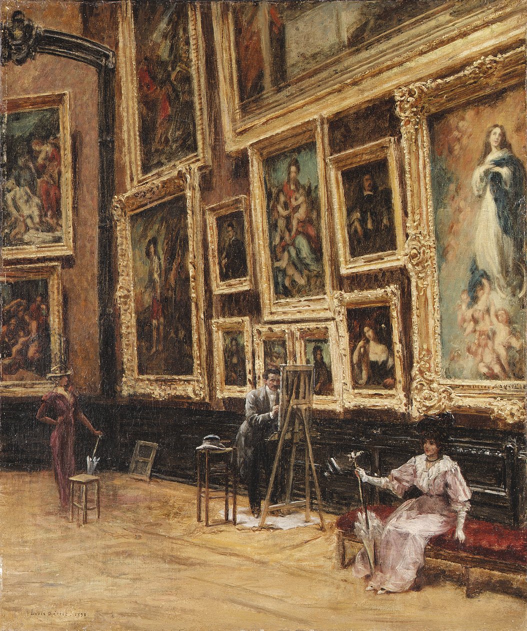 I Louvre af Louis Beraud