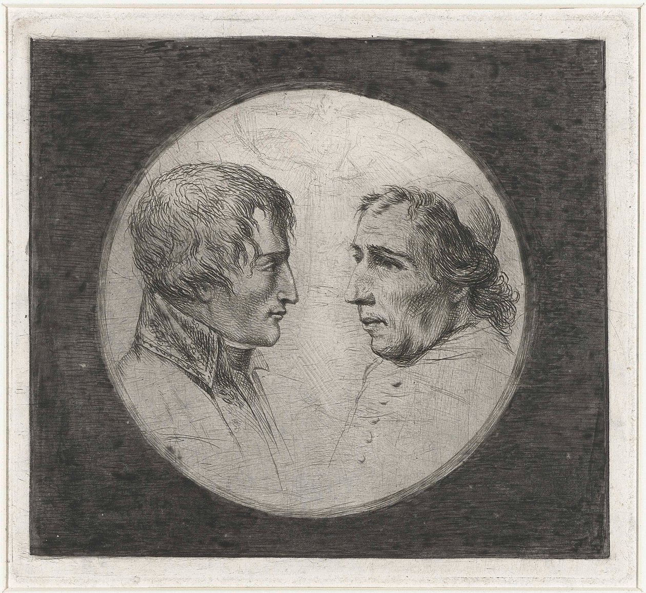 Coclers, L B, Dobbeltportræt af Napoleon og pave Pius VII (ca1805, Rijksmuseum) af Louis Bernard Coclers