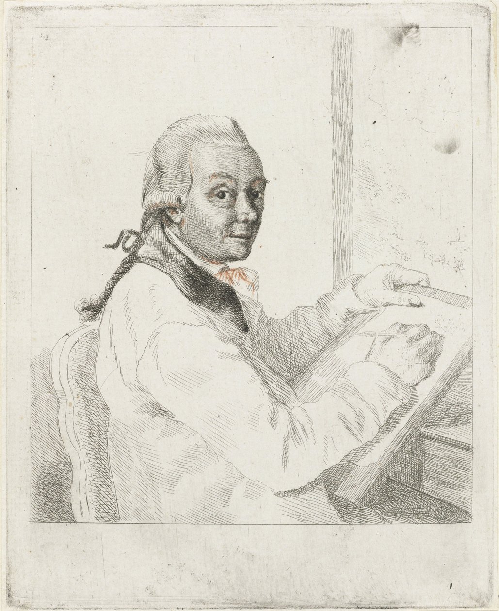 Portræt af kunstneren Johannes Janson, tegning af Louis Bernard Coclers