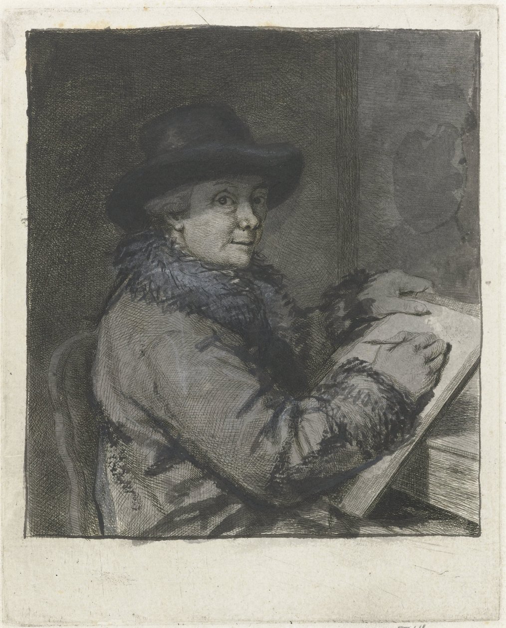 Portræt af kunstneren Johannes Janson, tegning af Louis Bernard Coclers