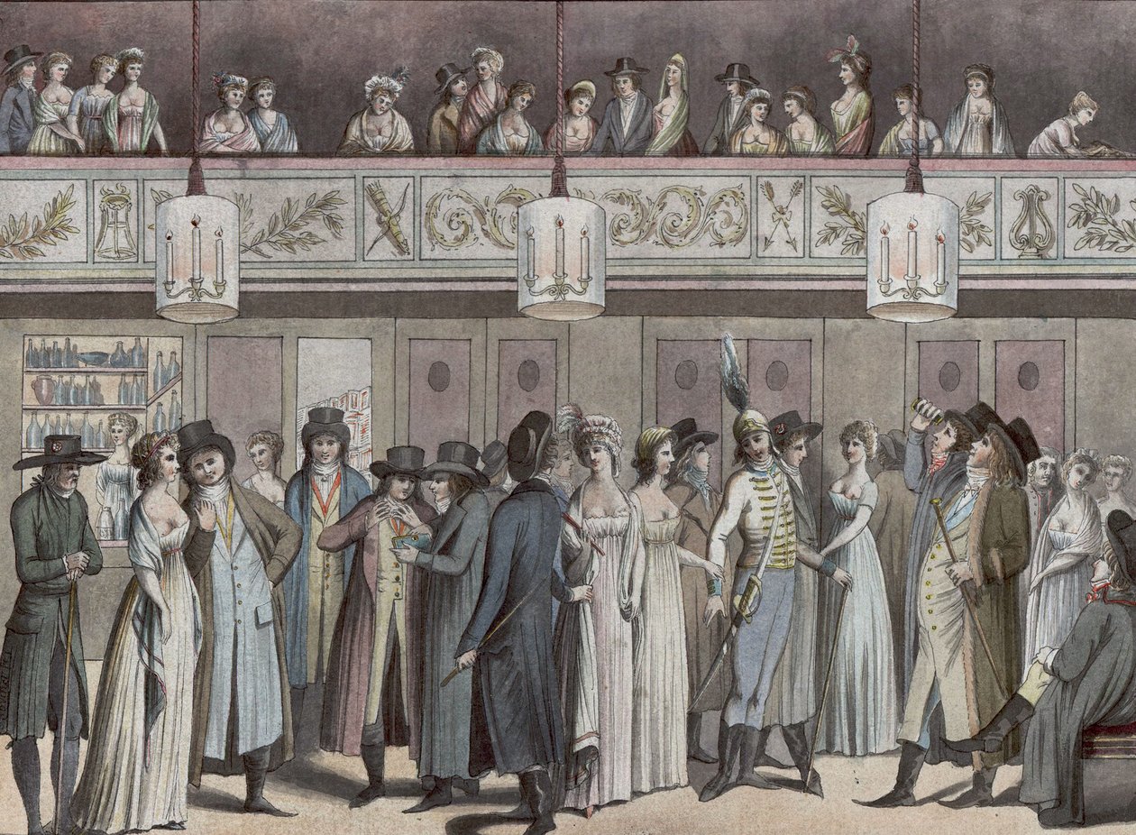 Foyer du Théâtre Montansier ved Palais-Royal). Hippolyte Destailleur Collection (1822-1893) af Louis Binet