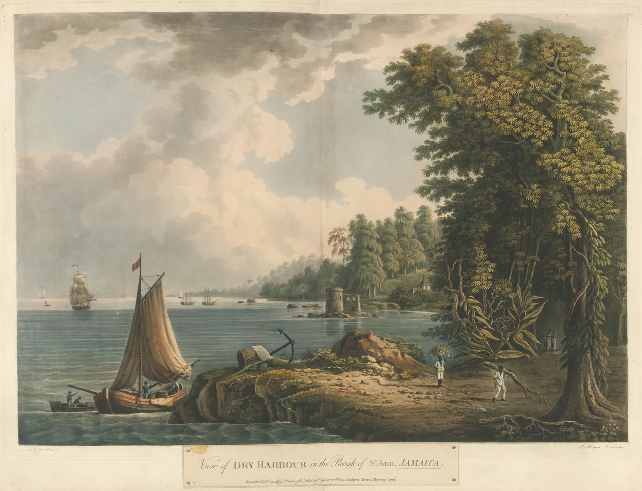 Udsigt over Dry Harbor i Parish of St Ann, fra Six Views på øen Jamaica af Louis Bélanger