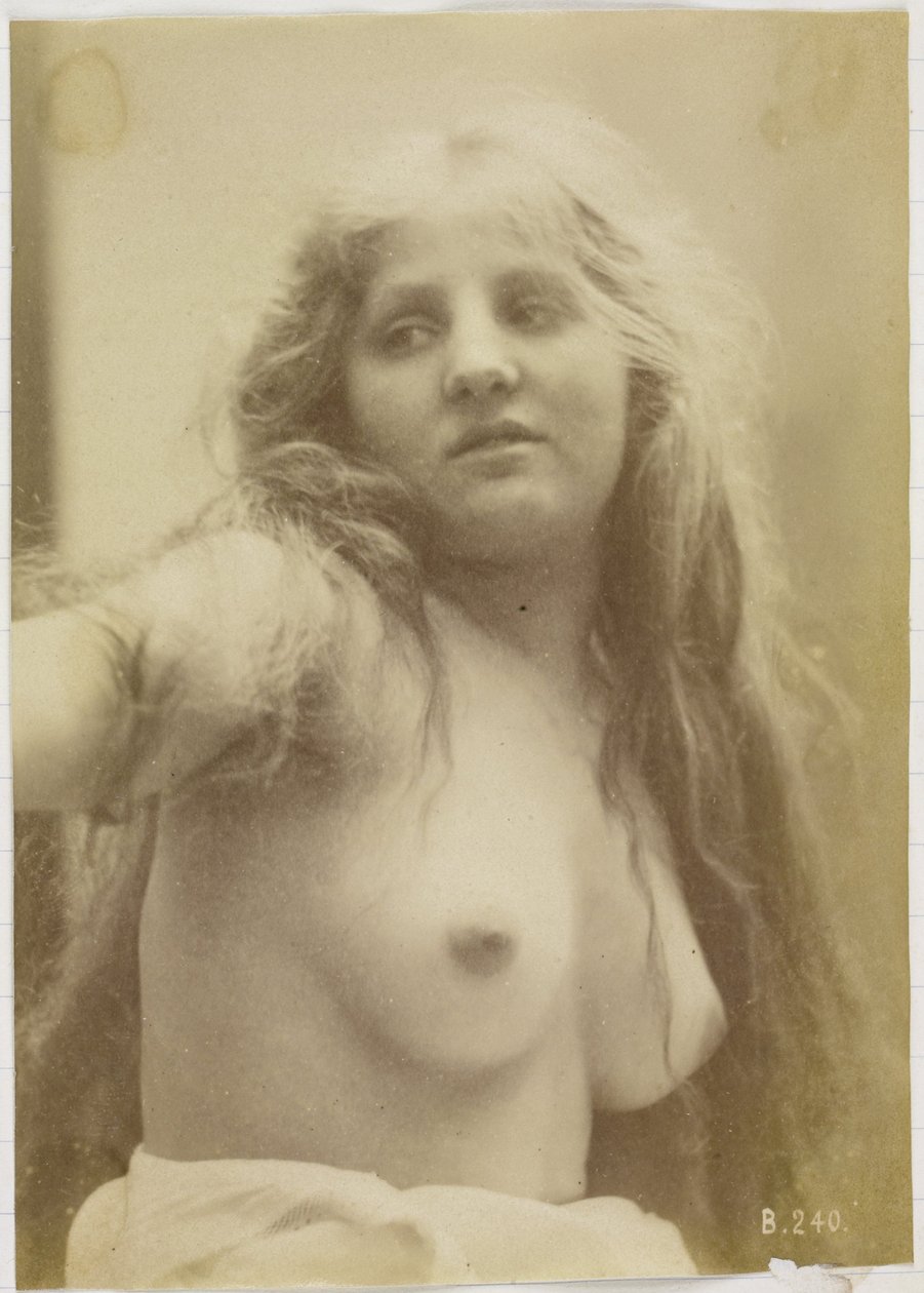 Studie af en kvindelig nøgenmodel, buste set forfra af Louis Bonnard