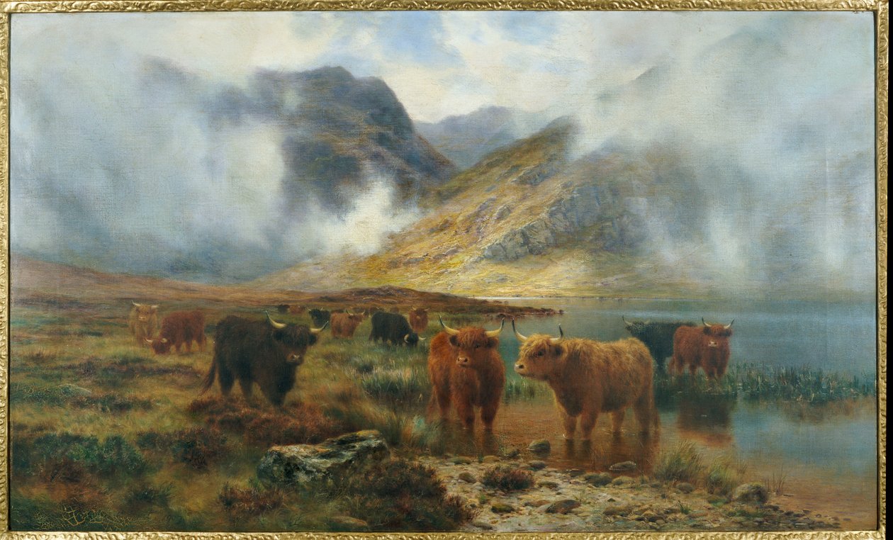 Af Loch Treachlan, Glencoe, Morning Mists, 1907 af Louis Bosworth Hurt