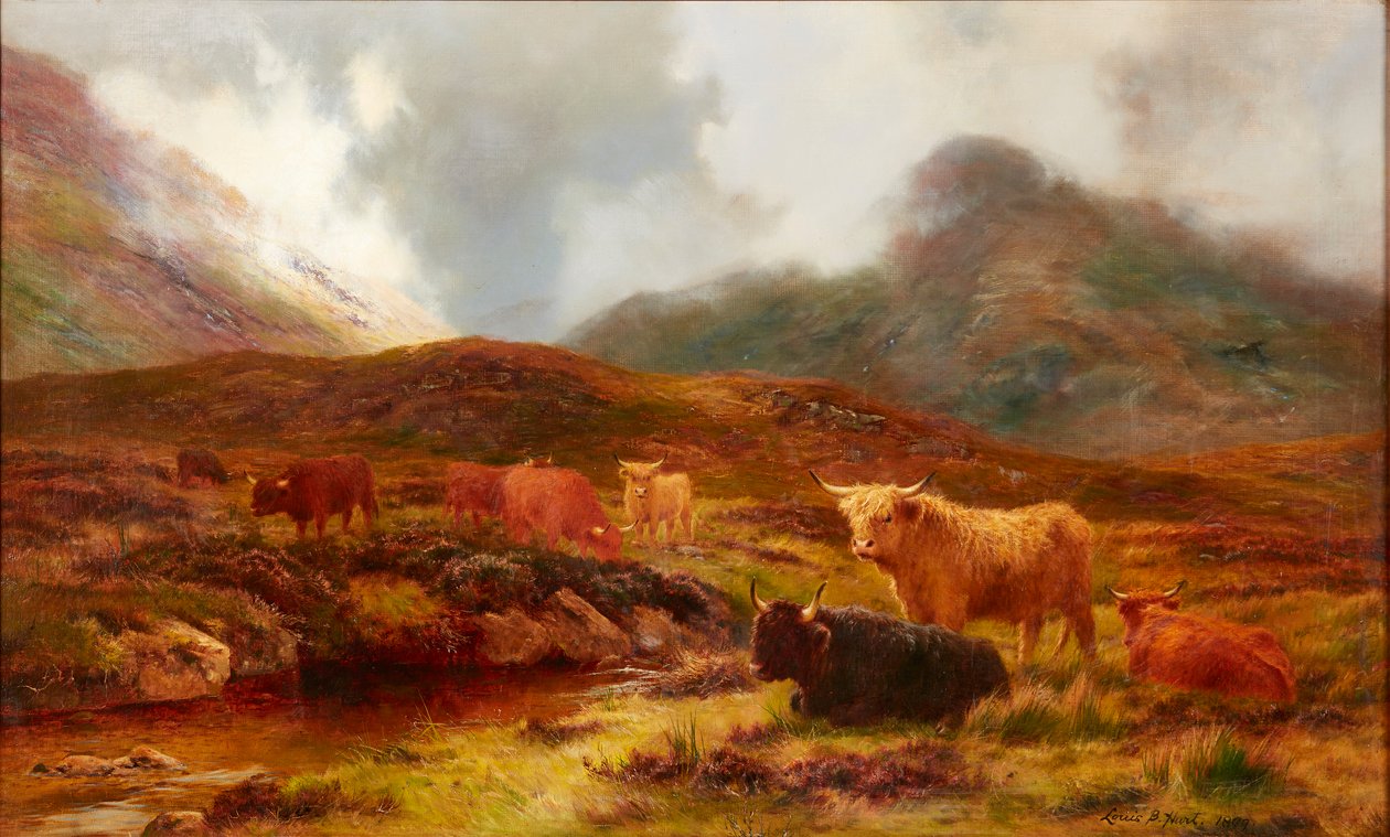 Moorland at Clachaig, Glencoe (olie på lærred) af Louis Bosworth Hurt