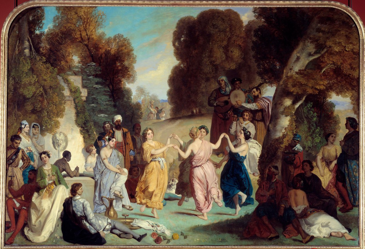 Musernes dans Maleri af Louis Boulanger (1806-1867) 1851 søn. 2,2x3,25 m Paris, Carnavalet Museum af Louis Boulanger