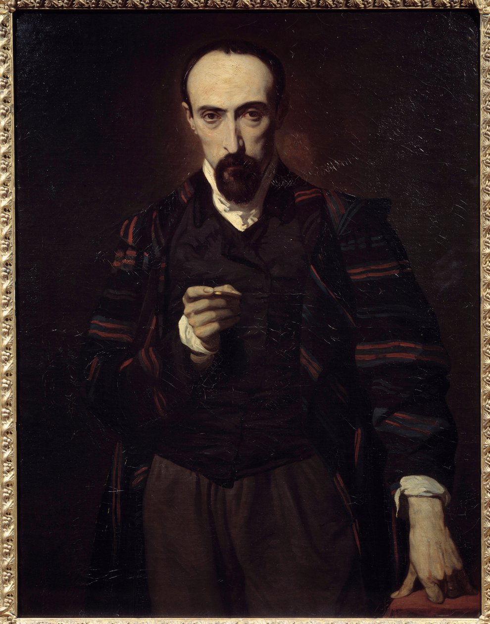 Portræt af Achille Deveria (1800-1857) maler og gravør. Maleri af Louis Boulanger (1806-1867) af Louis Boulanger