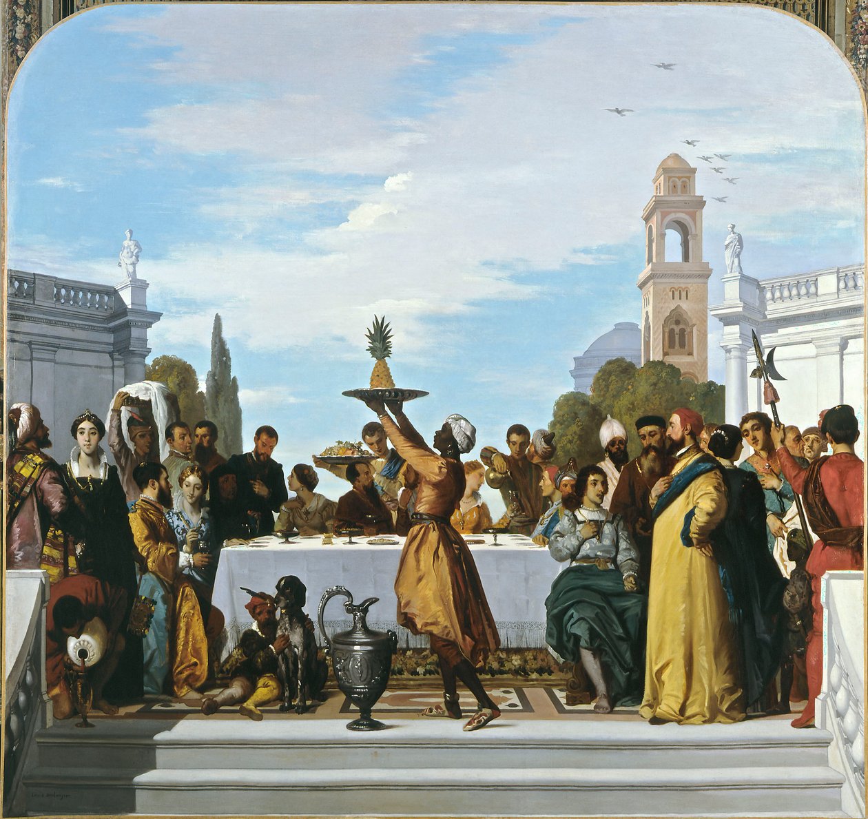 Fest i venetiansk stil, midterpanel af Louis Boulanger