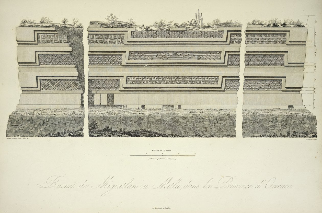 Ruinerne af Miguitlan eller Mitla, i provinsen Oaxaca, illustration fra 