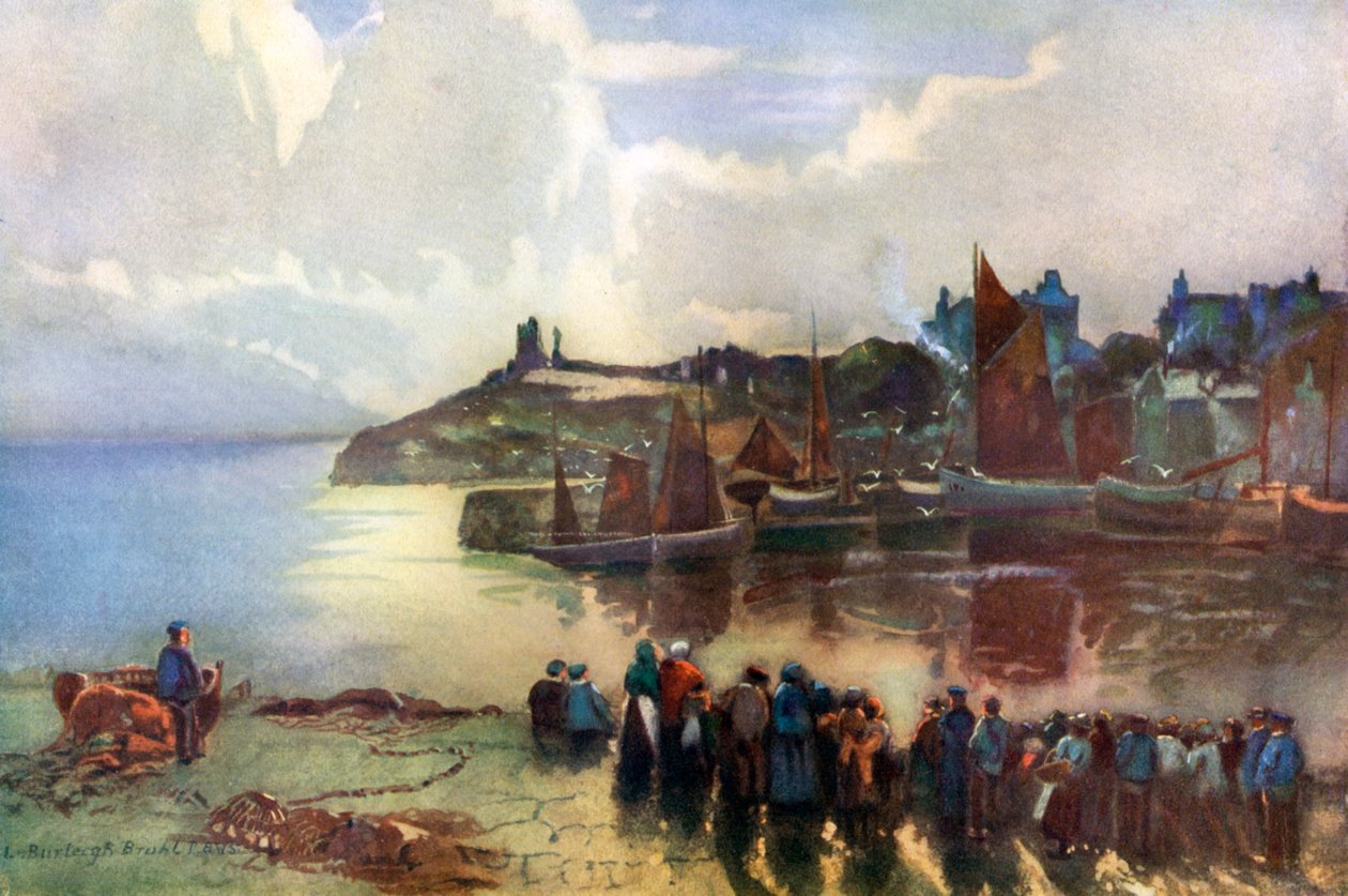 Tenby Slot og havn, Pembrokeshire, Wales, 1924-1926 af Louis Burleigh Bruhl
