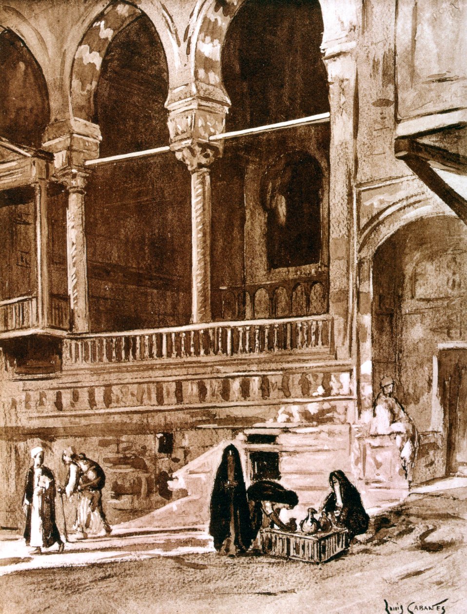 The House of the Qadi beit el-qadi, Cairo, Egypten, 1928 af Louis Cabanes