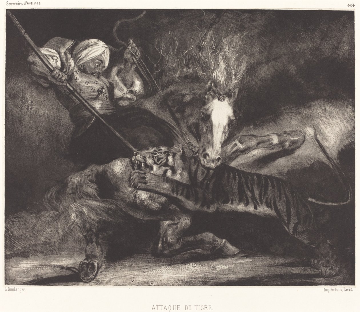 Tigerangreb af Louis Candide Boulanger