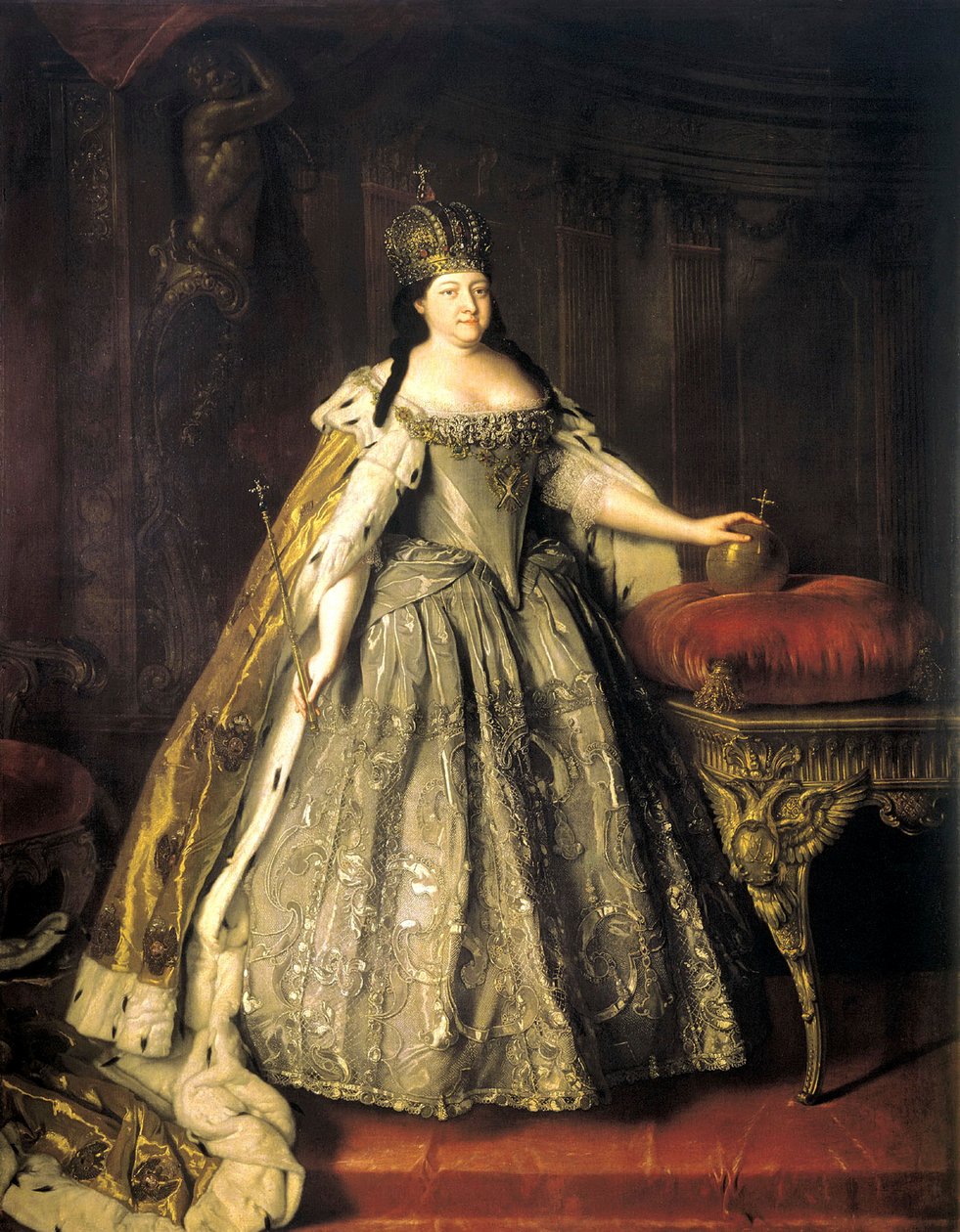 Portræt af kejserinde Anna Ioannovna, 1693-1740, 1730. af Louis Caravaque