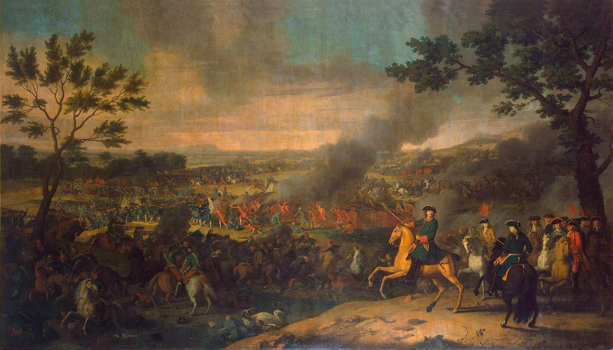 Slaget ved Poltava den 27. juni 1709, 1717-1718. af Louis Caravaque