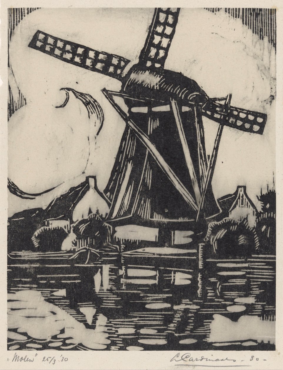 Molen (original titel på objekt) af Louis Cardinaals (signed by artist)