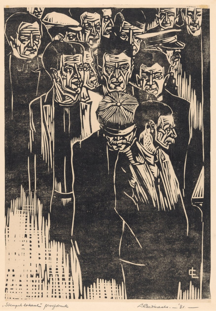 Stempellokaal (original titel på objekt) af Louis Cardinaals (signed by artist)