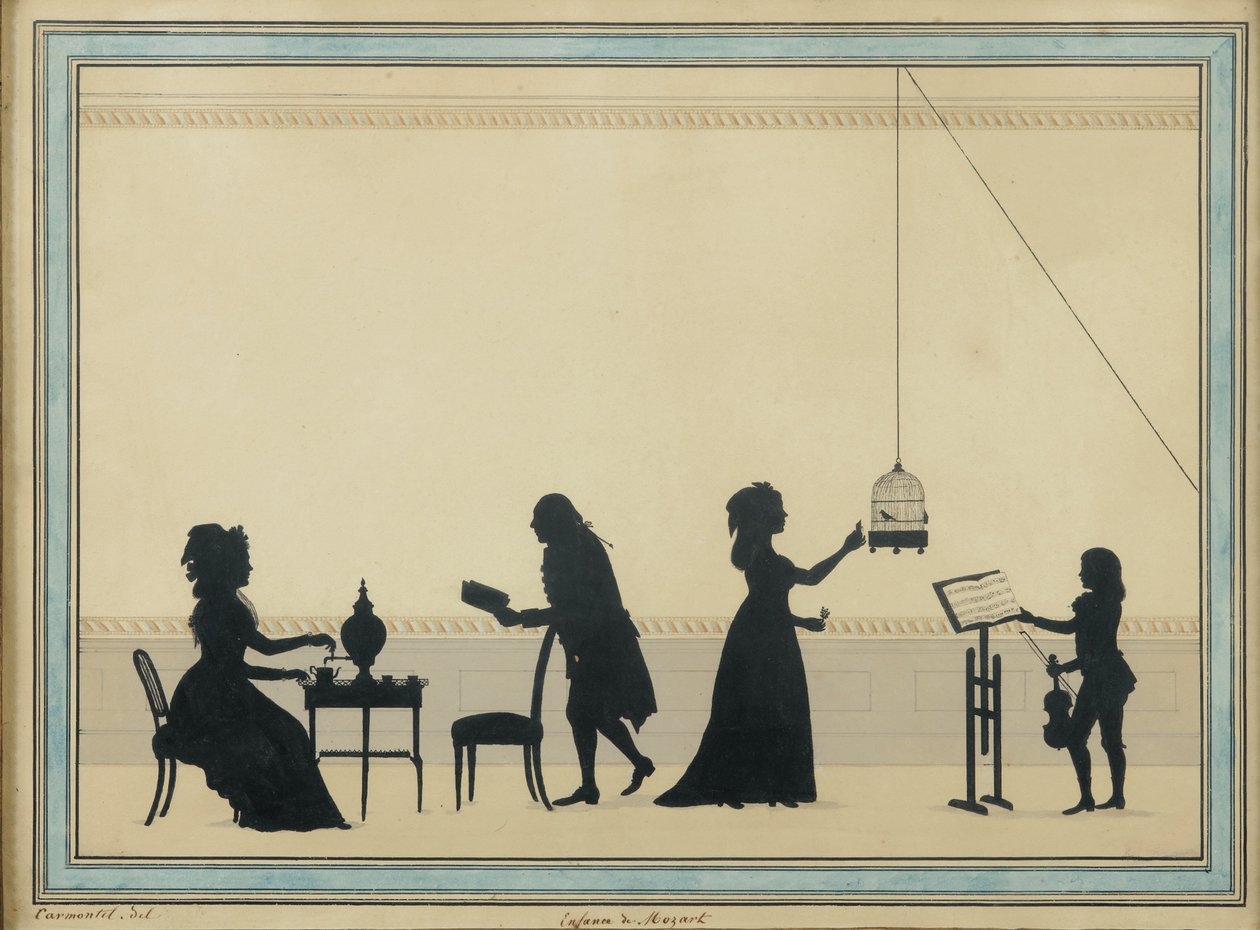 Familie Mozart, ca. 1763 af Louis Carrogis dit Carmontelle