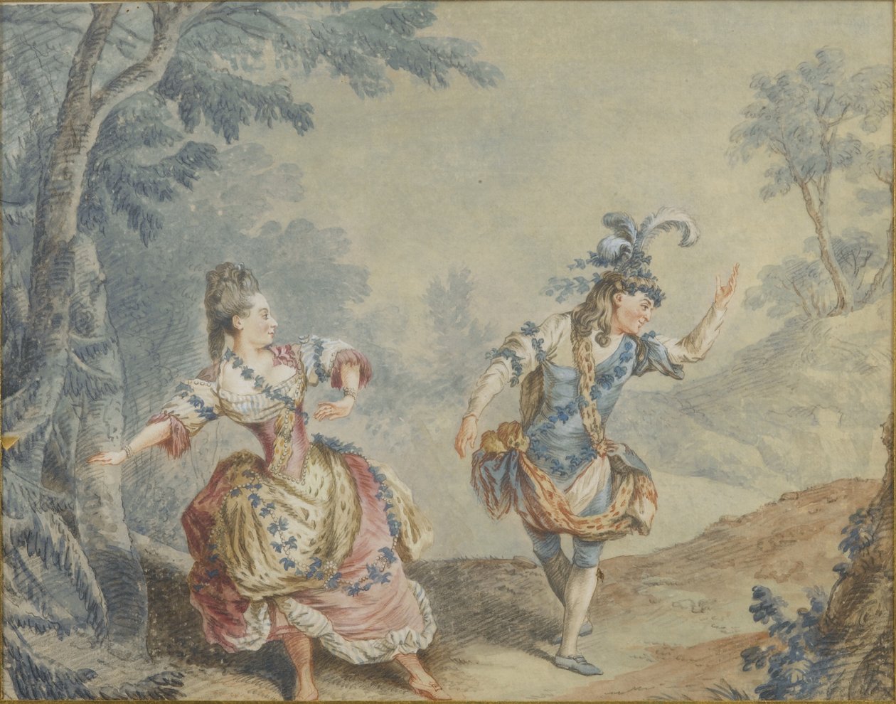 Marie Allard og Jean Dauberval i opéraballetten Silvie af Louis Carrogis dit Carmontelle