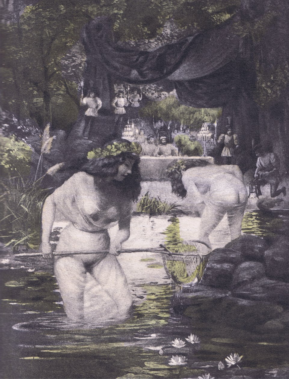 Ginerva og Isotta, illustration fra Decameron af Boccaccio udgivet af Navarre Society 1930