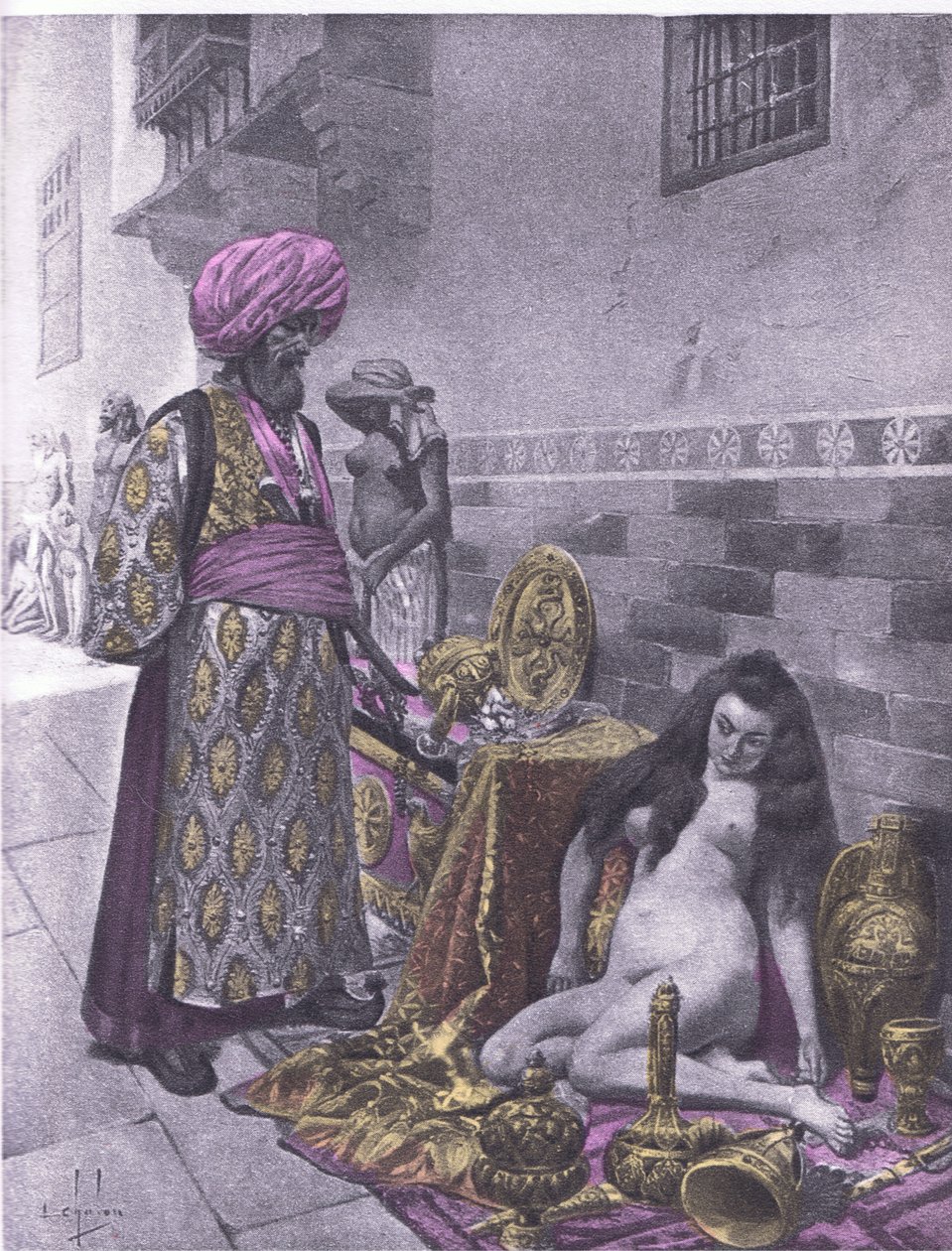 Osbech og fangerne, illustration fra Decameron af Boccaccio udgivet af Navarre Society 1930