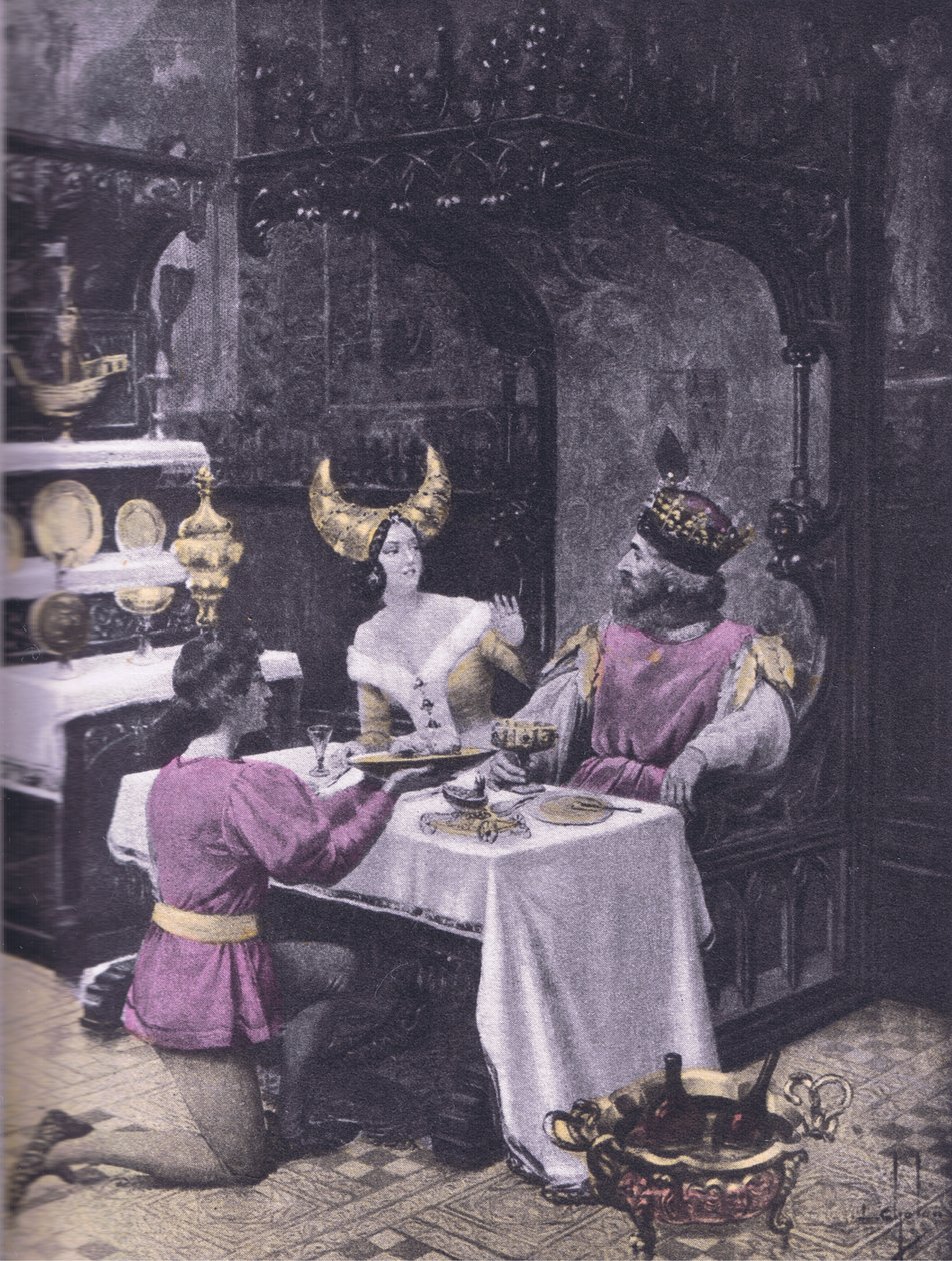 The middag af høns, illustration fra Decameron af Boccaccio udgivet af Navarre Society 1930