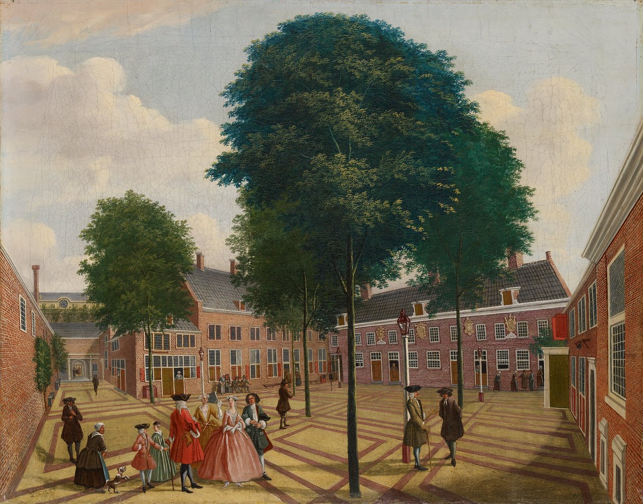 Den store gårdhave til de spedalske hjem, 1735 af Louis Chalon
