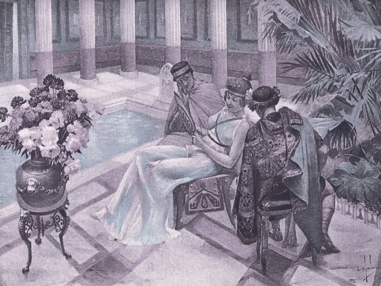 Titus og Gisippus, illustration fra Decameron af Boccaccio udgivet af Navarre Society 1930