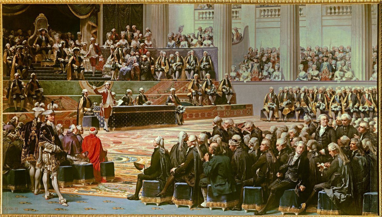 Åbning af generalstaterne i Versailles den 5. maj 1789. Maleri af Auguste Couder (1789-1873) af Louis Charles Auguste Couder