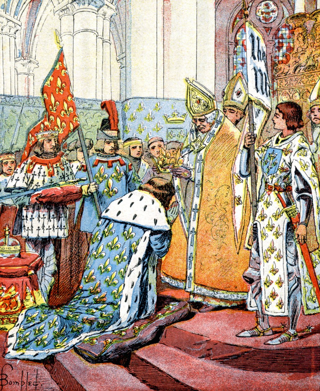 Kroning af den franske kong Charles VII i nærværelse af Jeanne d