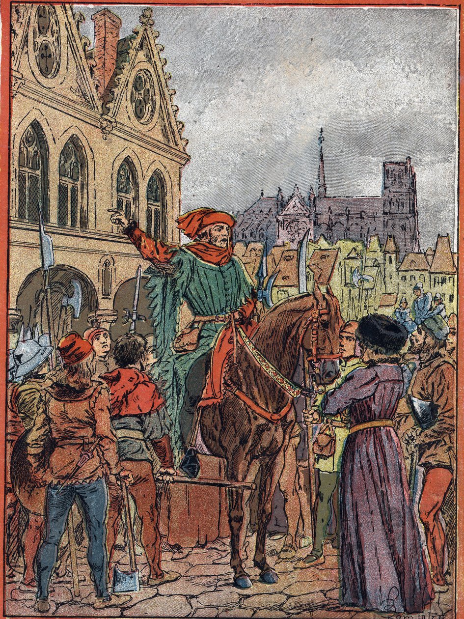 Etienne Marcel, prevot des marchands (1315-1358) erhvervede Maison des Pillars på Place de Greve i juli 1357 (Etienne Marcel-politiker, prost for købmændene i Paris købte de såkaldte Maison aux Pillars ("Søjlehuset") i navnet på t af Louis Charles Bombled